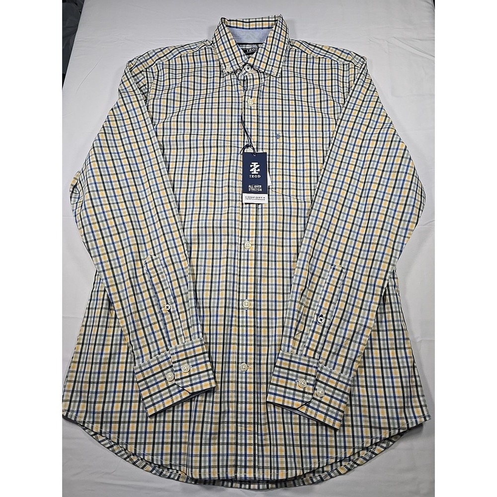 NWT IZOD Stretch‎ Tattersall Shirt Small Preppy Golf Old Money Men's